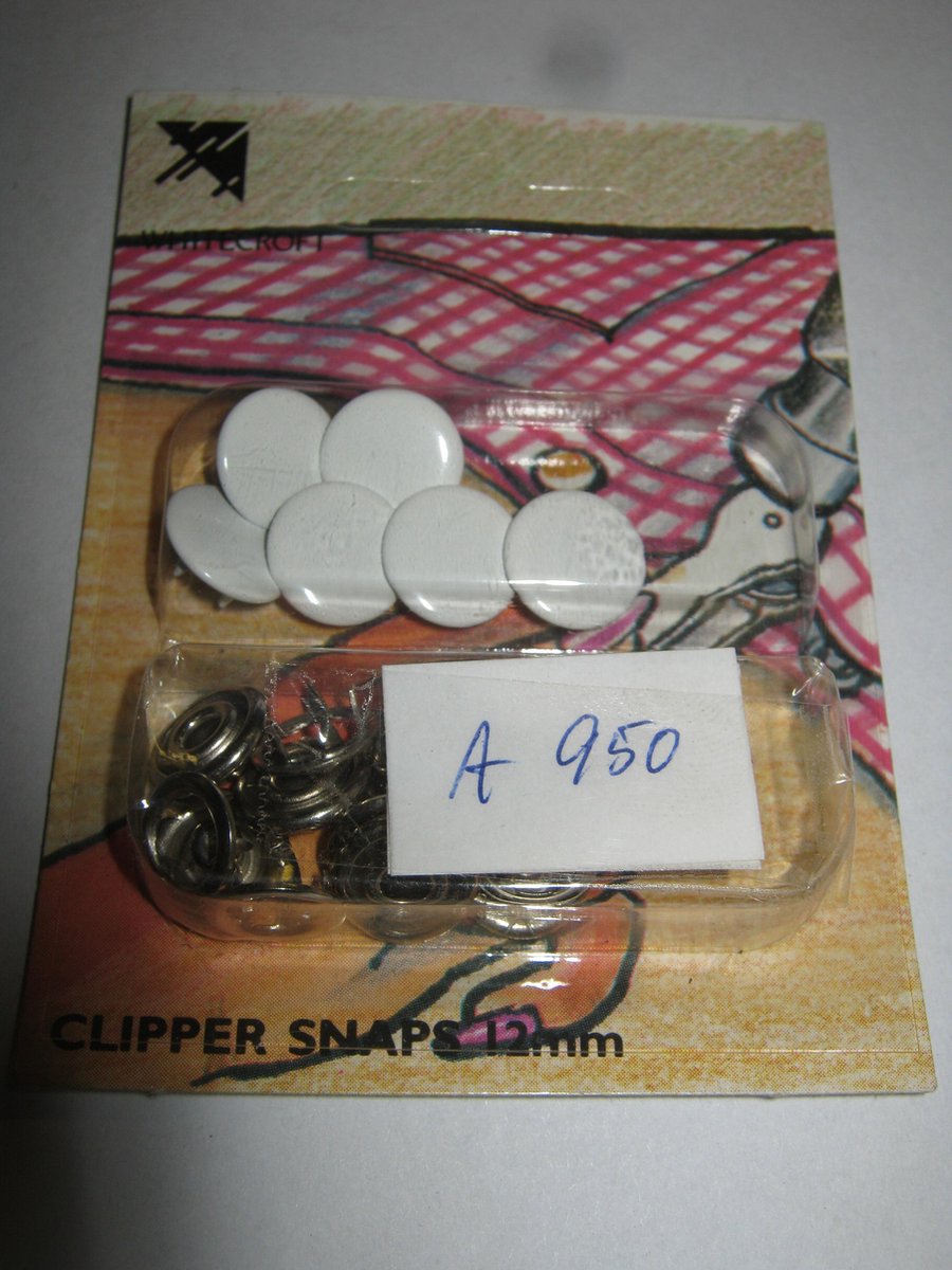 Clipper 6 stuks Jersey drukknopen 13mm wit A950