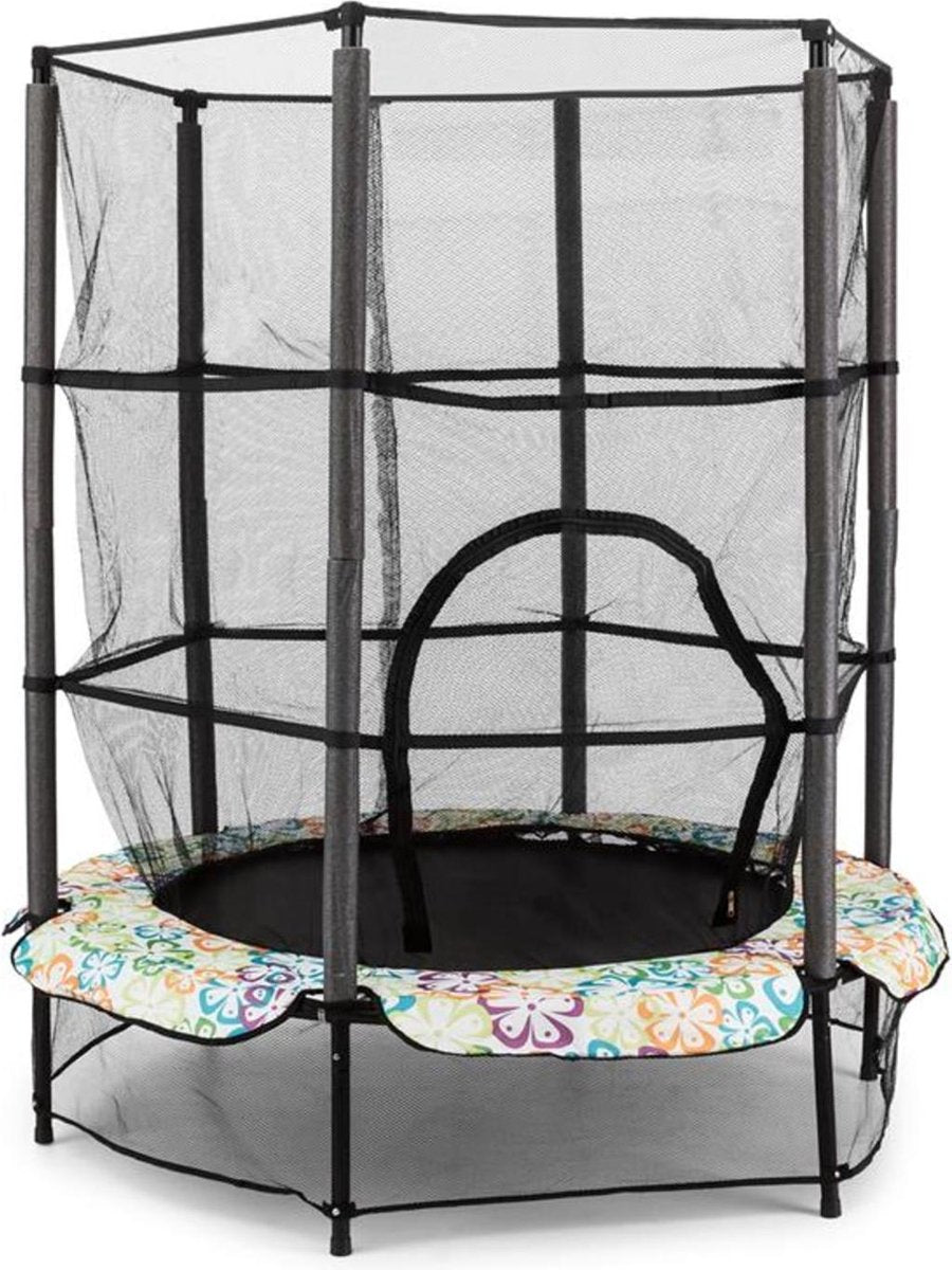 Rocketkid 4 Trampoline 140 cm Veiligheidsnet Bungeevering Bloemenmotief