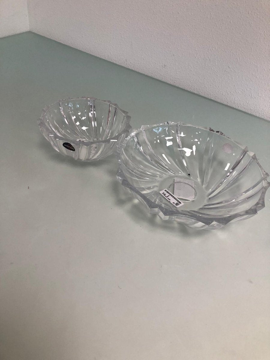 Crystalline schalen set 2 stuks (luxe fruitschaal en luxe kom)