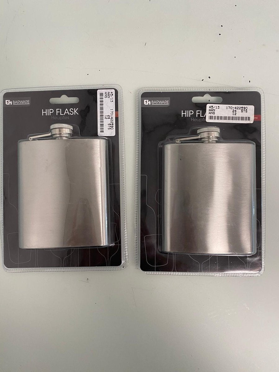 Heupfles - 200 ml - RVS 2 stuks