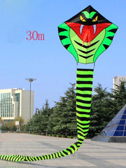 ✿BrenLux® Windvlieger Draak groen - Windvlieger Draak 30 meter lang met 100 meter touw - Vlieger met 100 meter lijn - Windvlieger - Strandvlieger - Vlieger Dragon – Vliegeren – Vlieger voor kinderen – Windvlieger volwassenen – Grote windvlieger