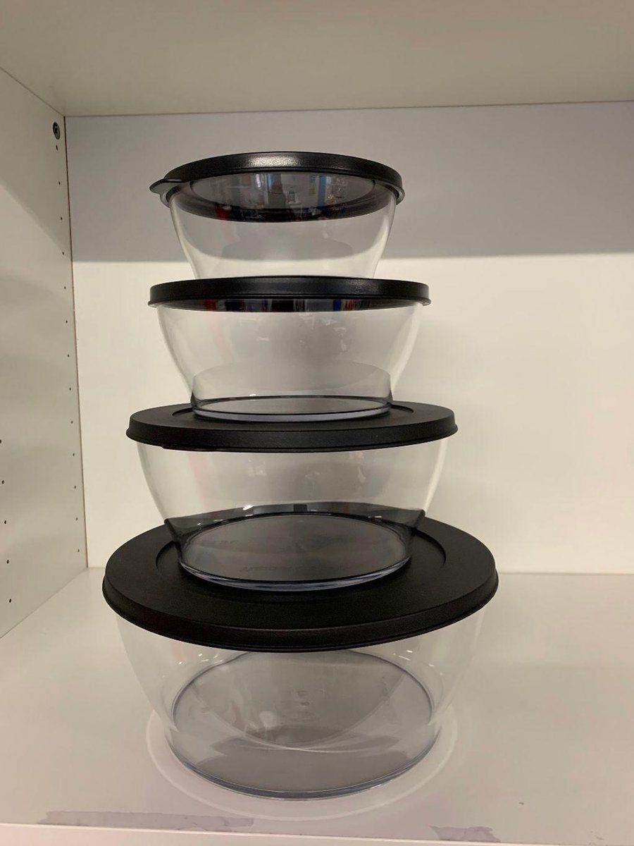 Tupperware clear kommen set van 4