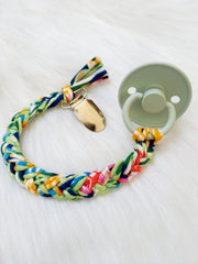 Happy-By-Lies Speenkoord gevlochten Jungle flowers - Frigg Seafoam 2 Siliconen