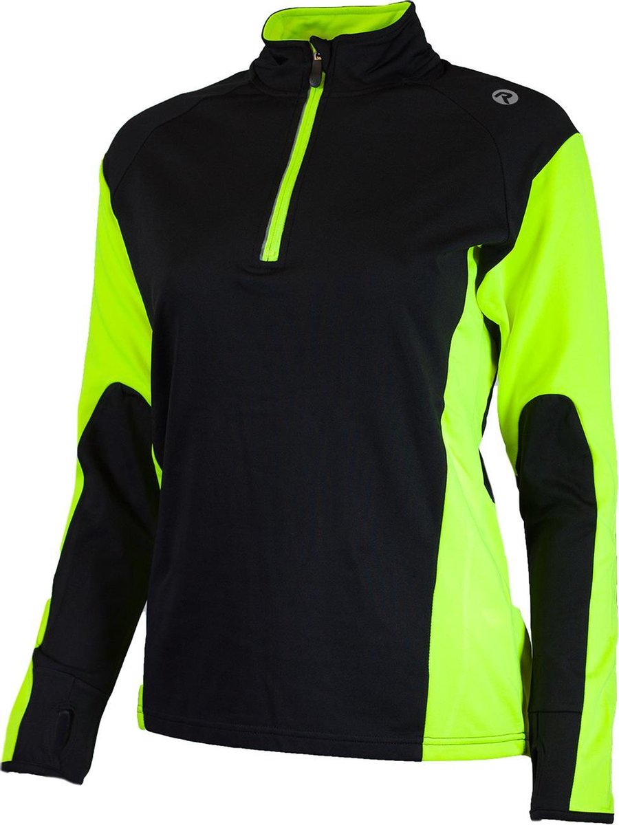 Rogelli Elka Sportshirt Dames Zwart/Fluor - Maat L