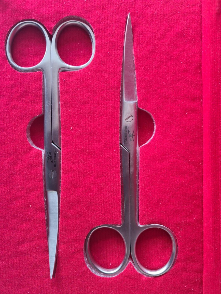 Belux Surgical / Set van 2 Chirurgische schaar gebogen scherp/ scherp RVS  14cm / Japans Staal 100 %
