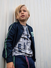 Quapi jongens t-shirt Fabiano Grey Melee Text