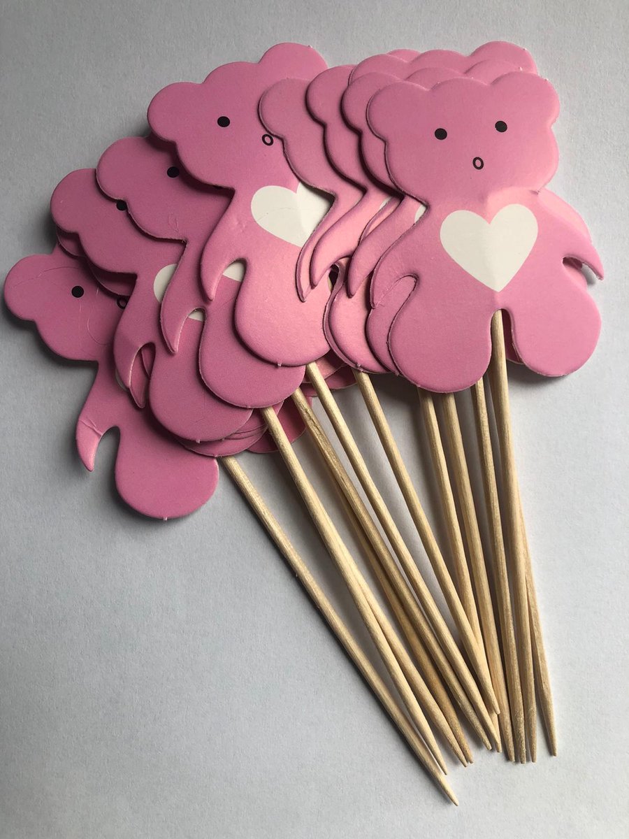 Cocktailprikkers beer roze meisje - baby shower