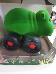 Rubbabu - Dier op wielen - groot - nijlpaard (groen)