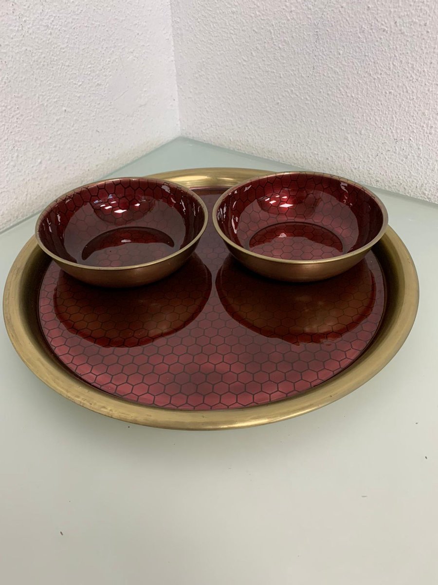 Oosterse schalen - Rode Kleur - Set van 3