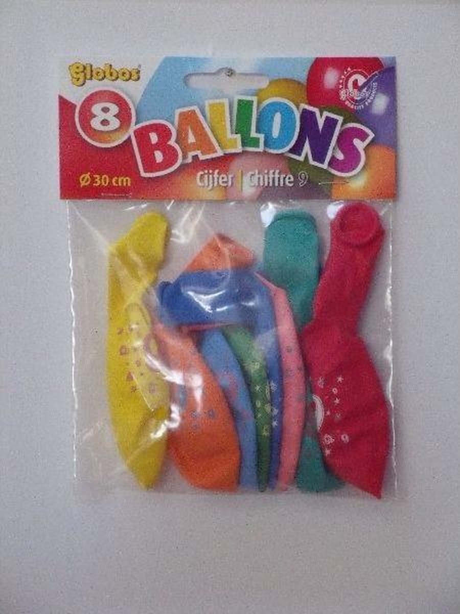 9 jaar ballonnen 8 stuks