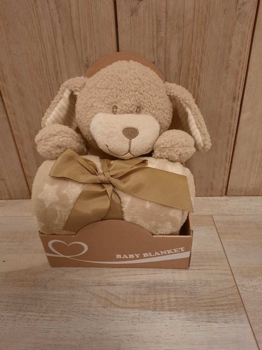 Knuffel - Hond met Plaid - Pluche