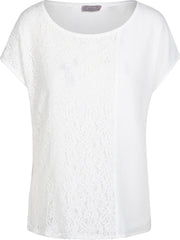 Cassis Kant en Crêpe Dames T-shirt - Maat L