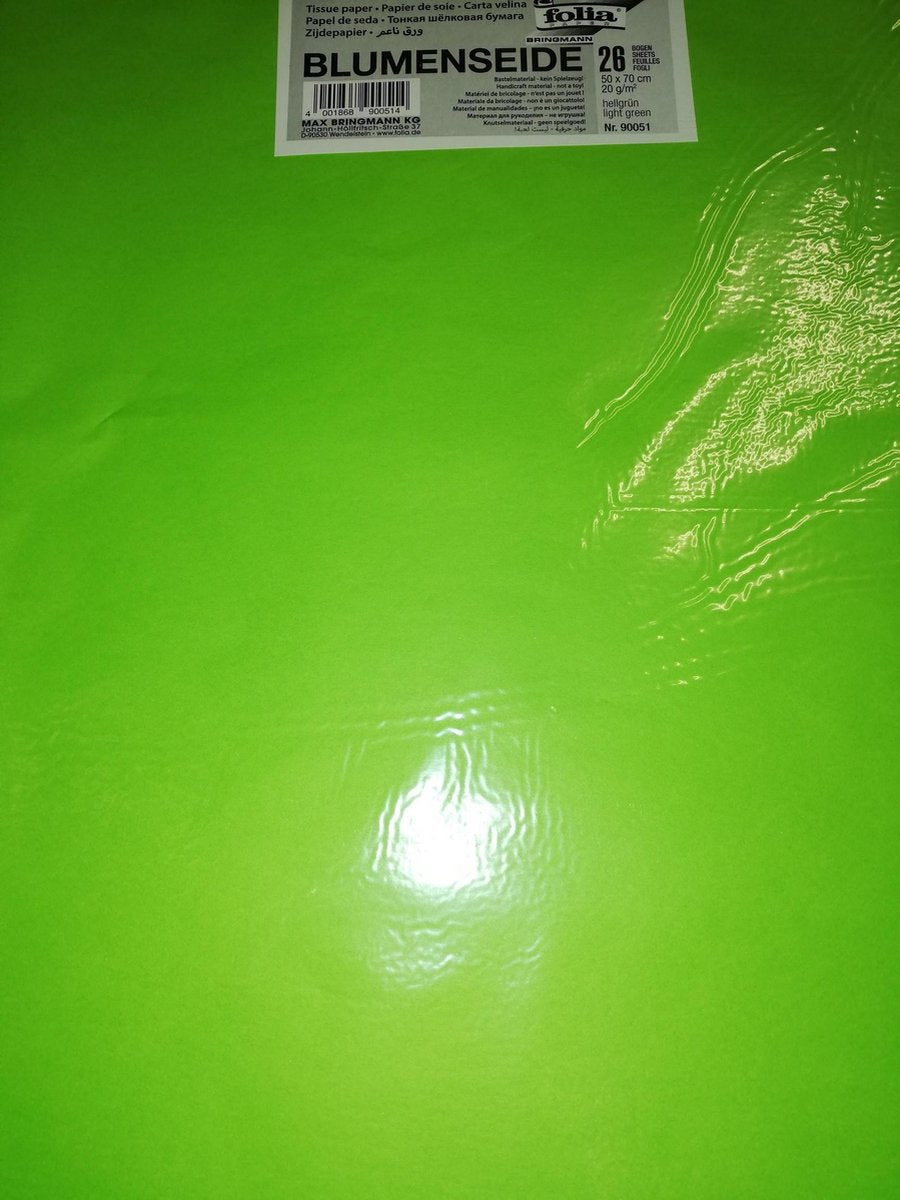 Zijdepapier 50x70cm LICHT GROEN 26 vel in een pak