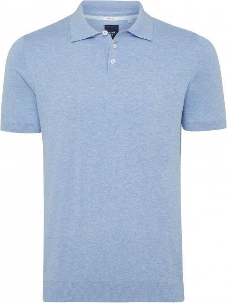 Tresanti Heren Poloshirt Blauw Contrast Boord Piqué Regular Fit - 3XL