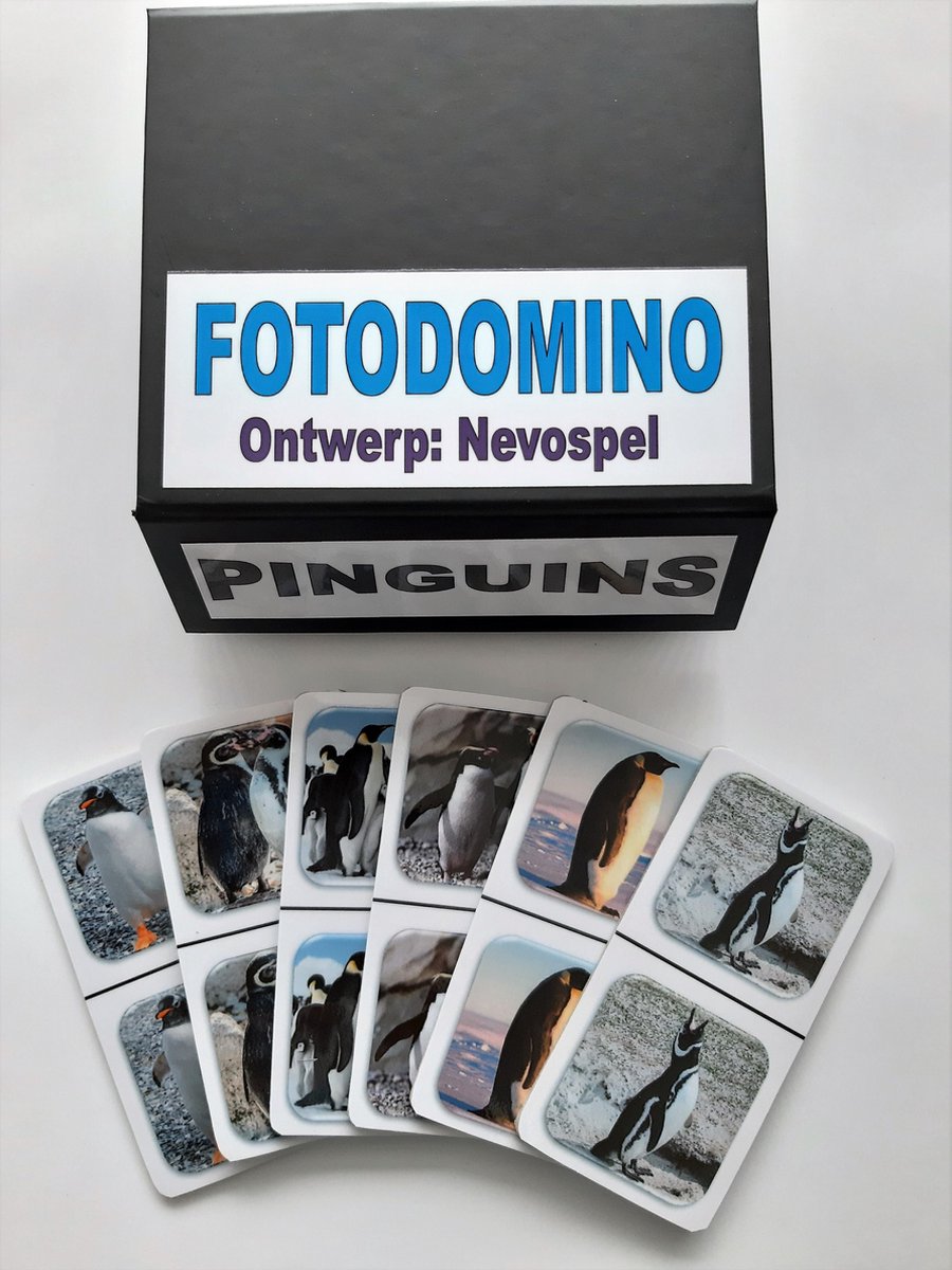 Denkspel voor mensen met dementie FotoDomino Pinguins