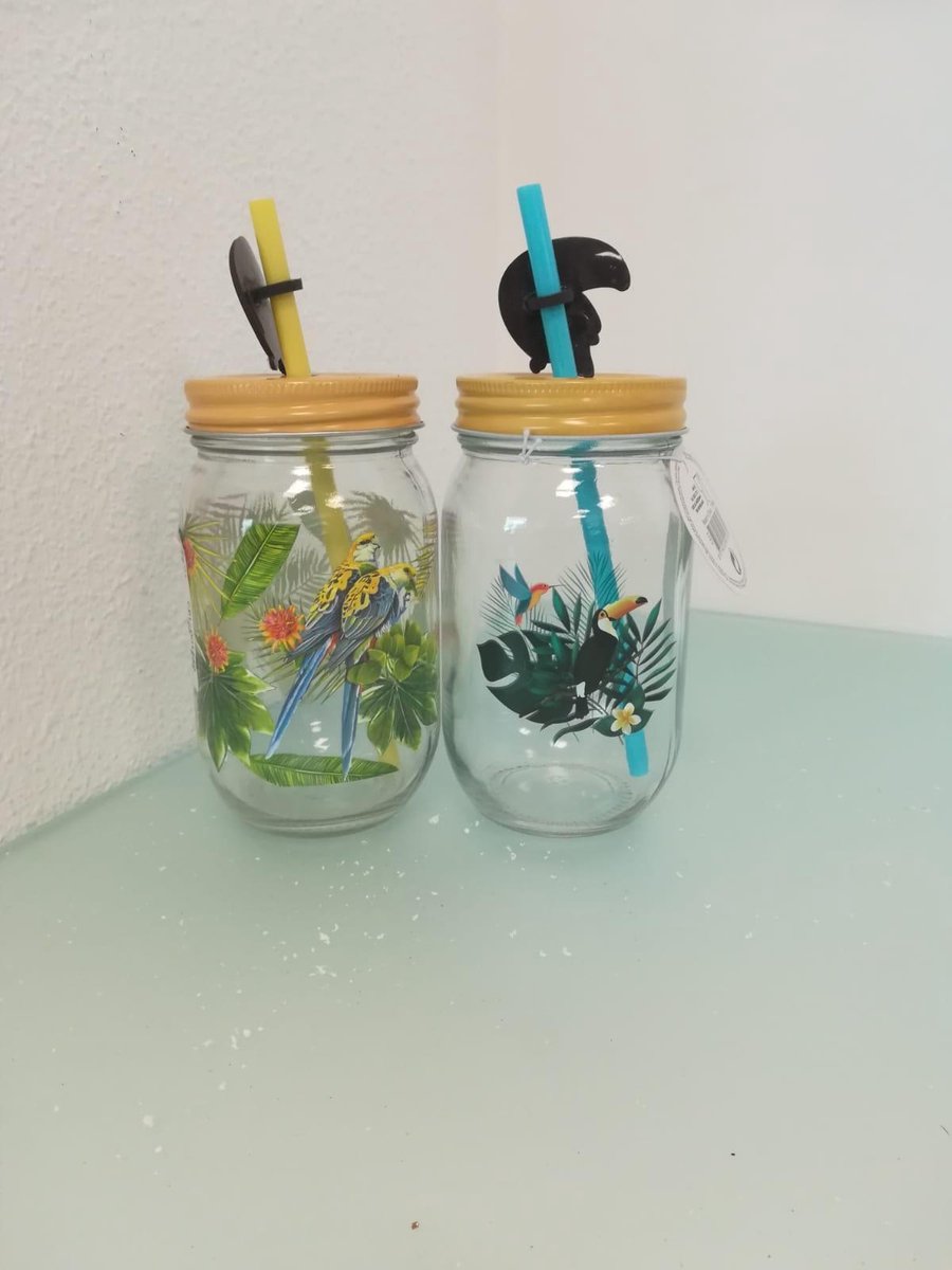 Drinkbeker - met geel - 2 stuks