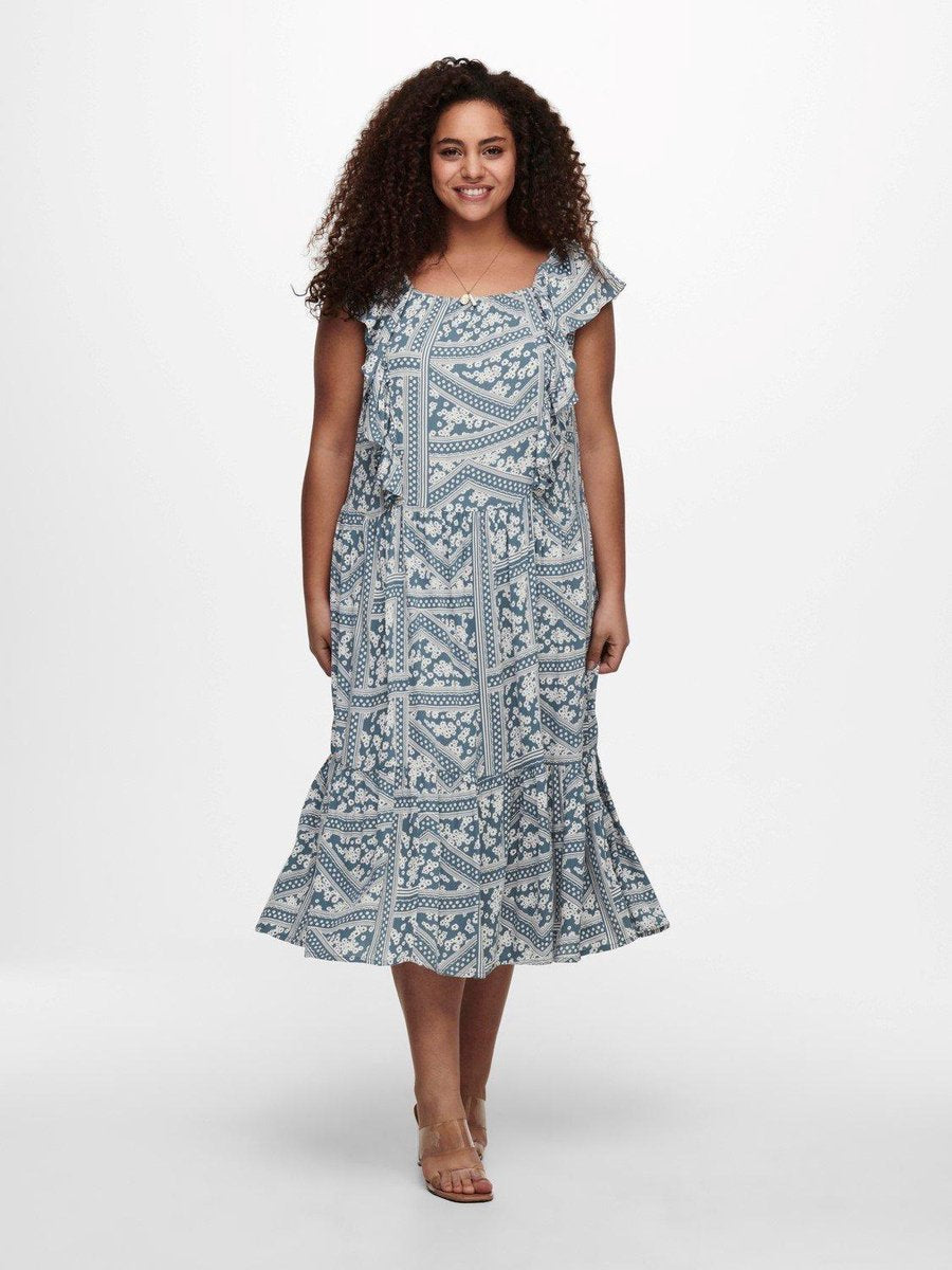 Only Carmakoma Carsuper Jurk Lichtblauw Maat 48 Viscose