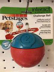 PetStages Challenge Ball - Uitdagende snack bal van 100% natuurlijk rubber met 3 verschillende moeilijkheidsgraden
