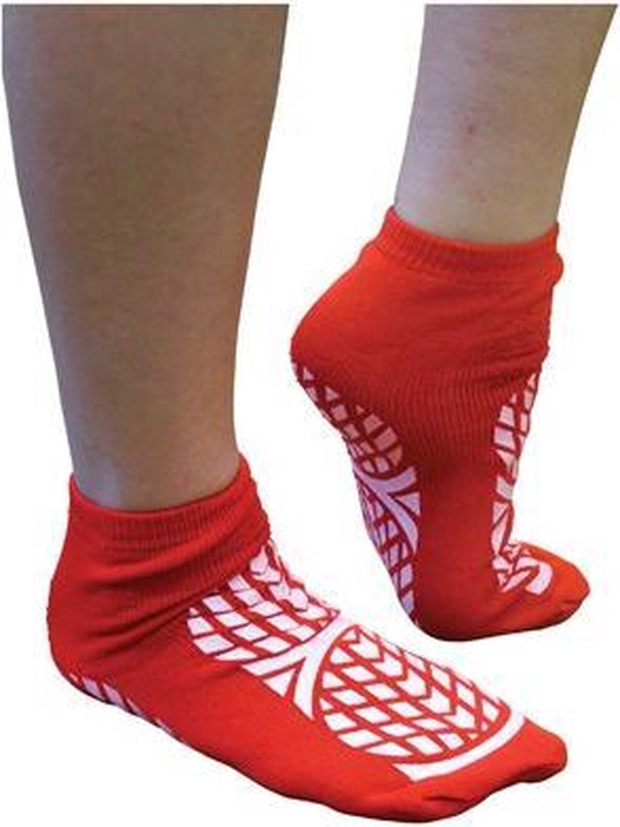 Aidapt anti slip sokken dubbelzijdig - medium - rood