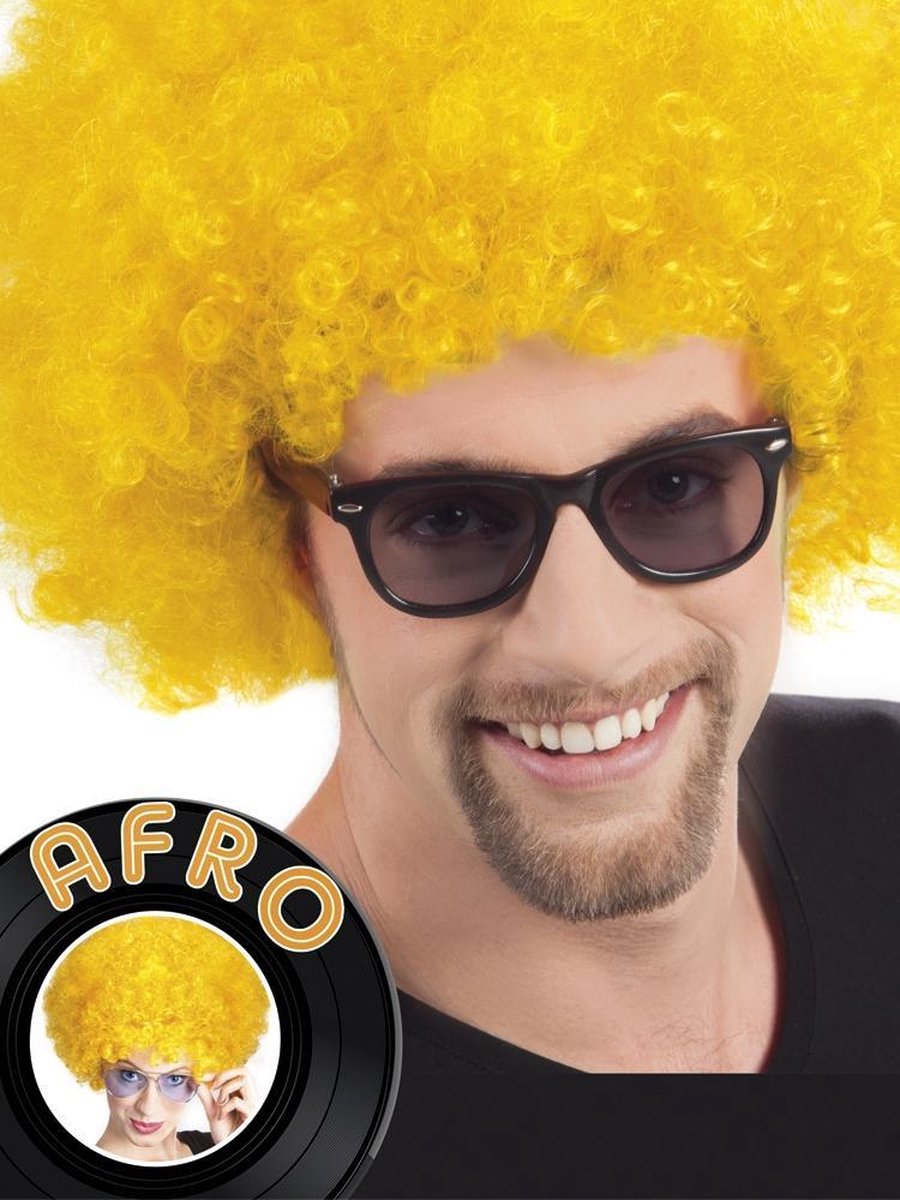 12 stuks: Pruik Afro - geel
