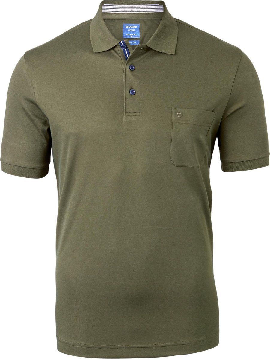 OLYMP modern fit poloshirt - active dry - donkergroen -  Maat: 3XL