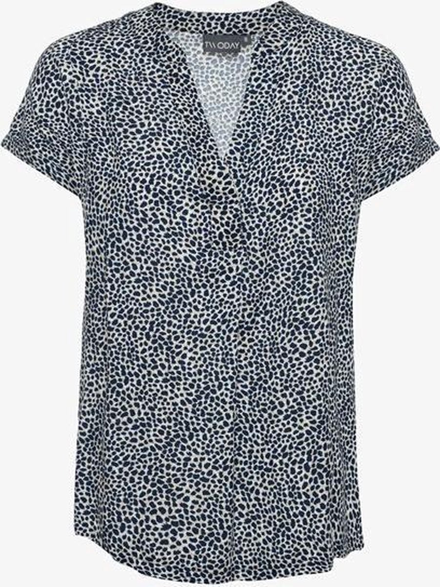 TwoDay dames blouse met cheetah print - Blauw - Maat S