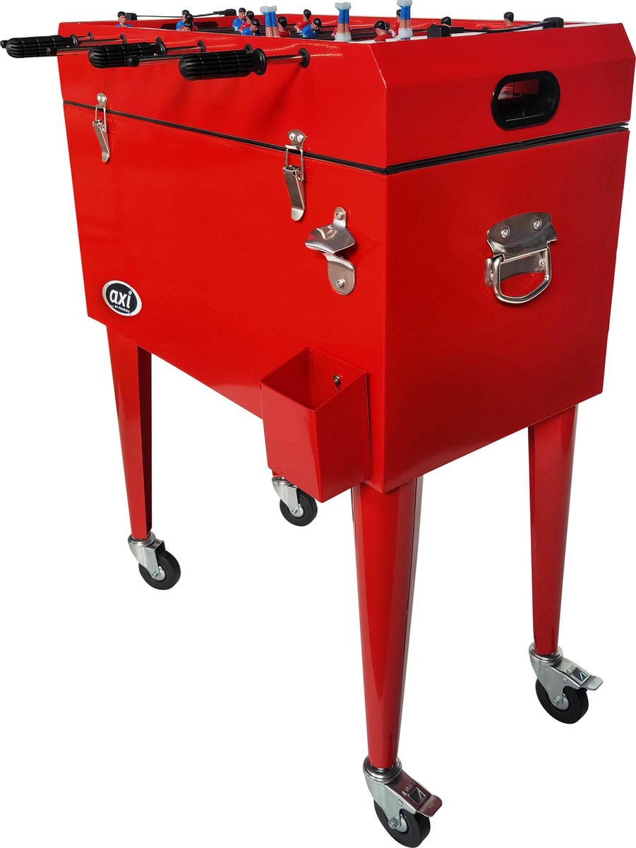 AXI Cooler met Tafelvoetbal Rood - Koeler - 65L inhoud - Koelbox met aftapkraan