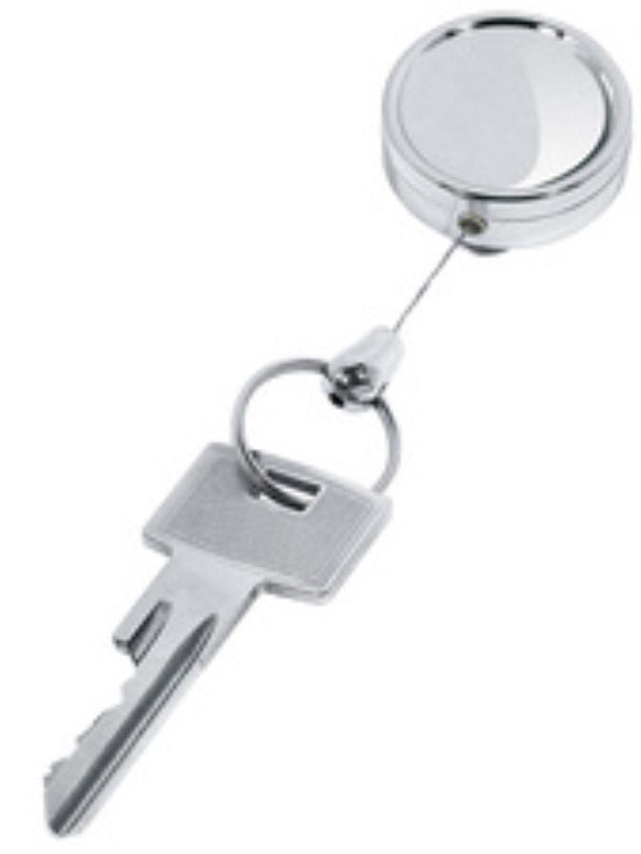 Riemclip Sleutelhanger met nylon snoer Edelstaal