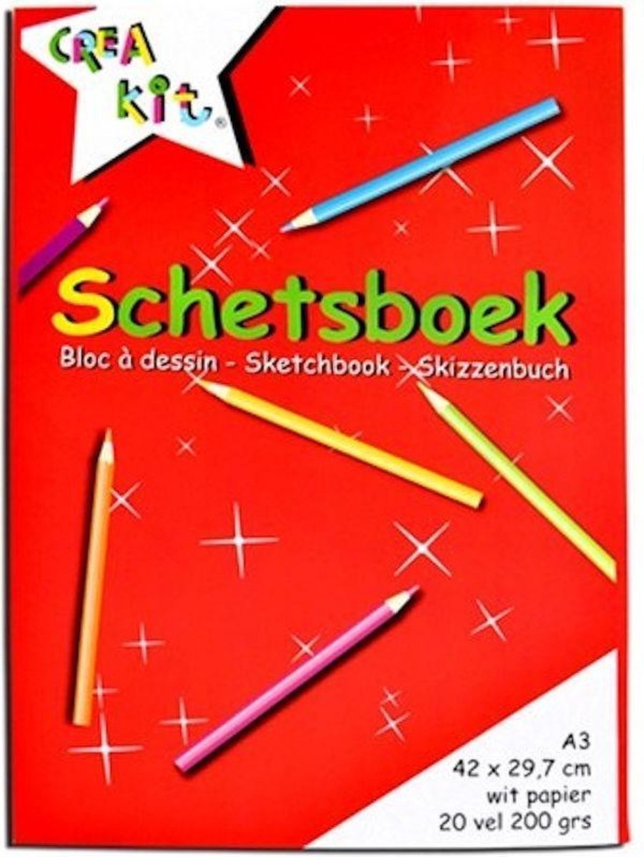 Crea-kit Schetsblok Junior A3 Papier Wit 20 Vellen