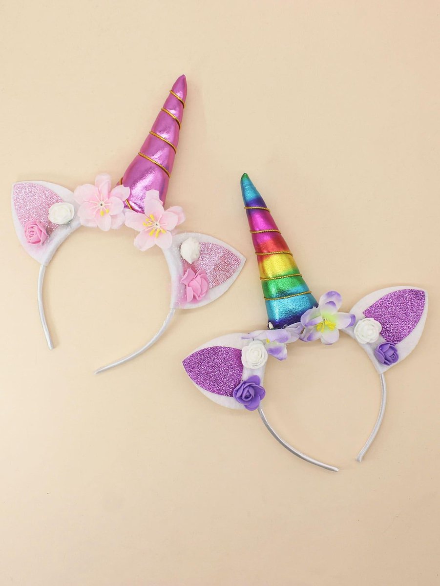 2 Stuks Unicorn Diadeem- Peuter Meisjes Eenhoorn Diadeem- Haar hoepel