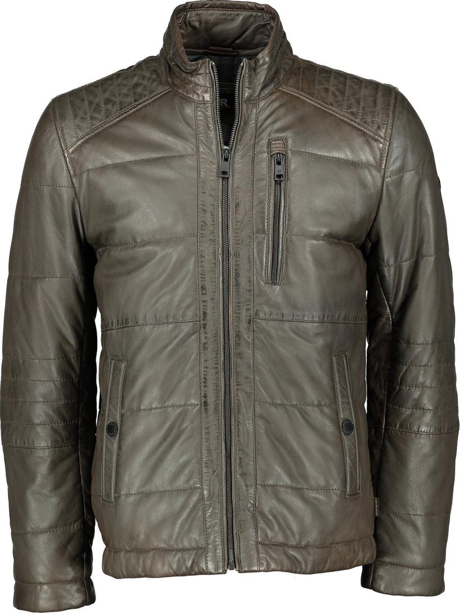 DNR Leren Jack - Modern Fit - Groen - 68