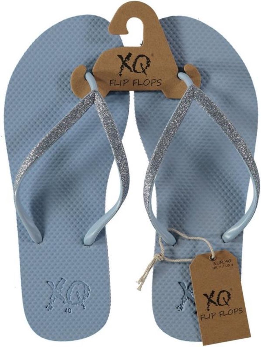 Flipflops Dames | Teenslippers Lichtblauw met glitters