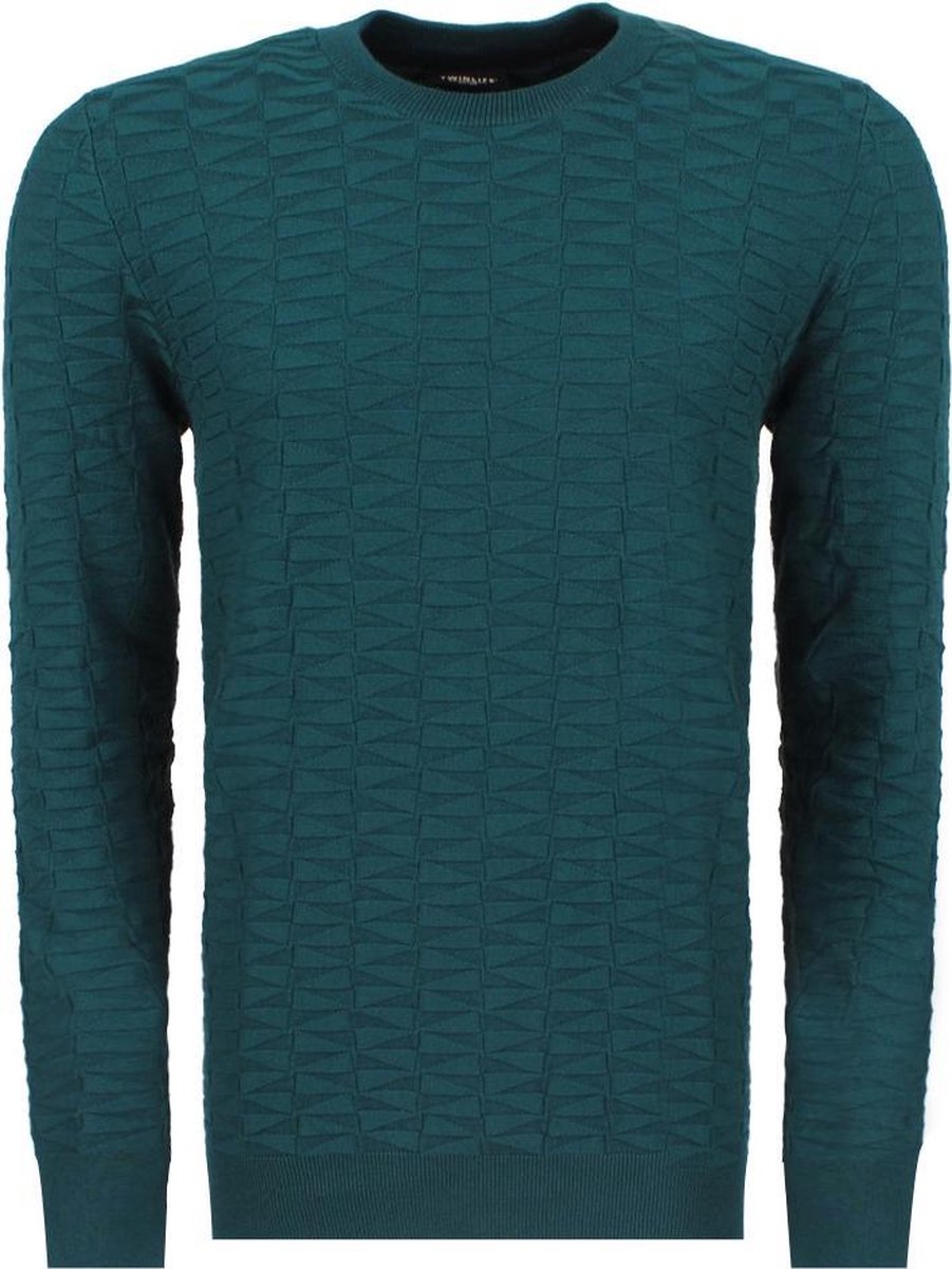 Twinlife - heren Design Trui - Ronde hals - Groen