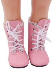 Dolldreams | Roze laarsjes met kant voor poppen zoals Baby Born -