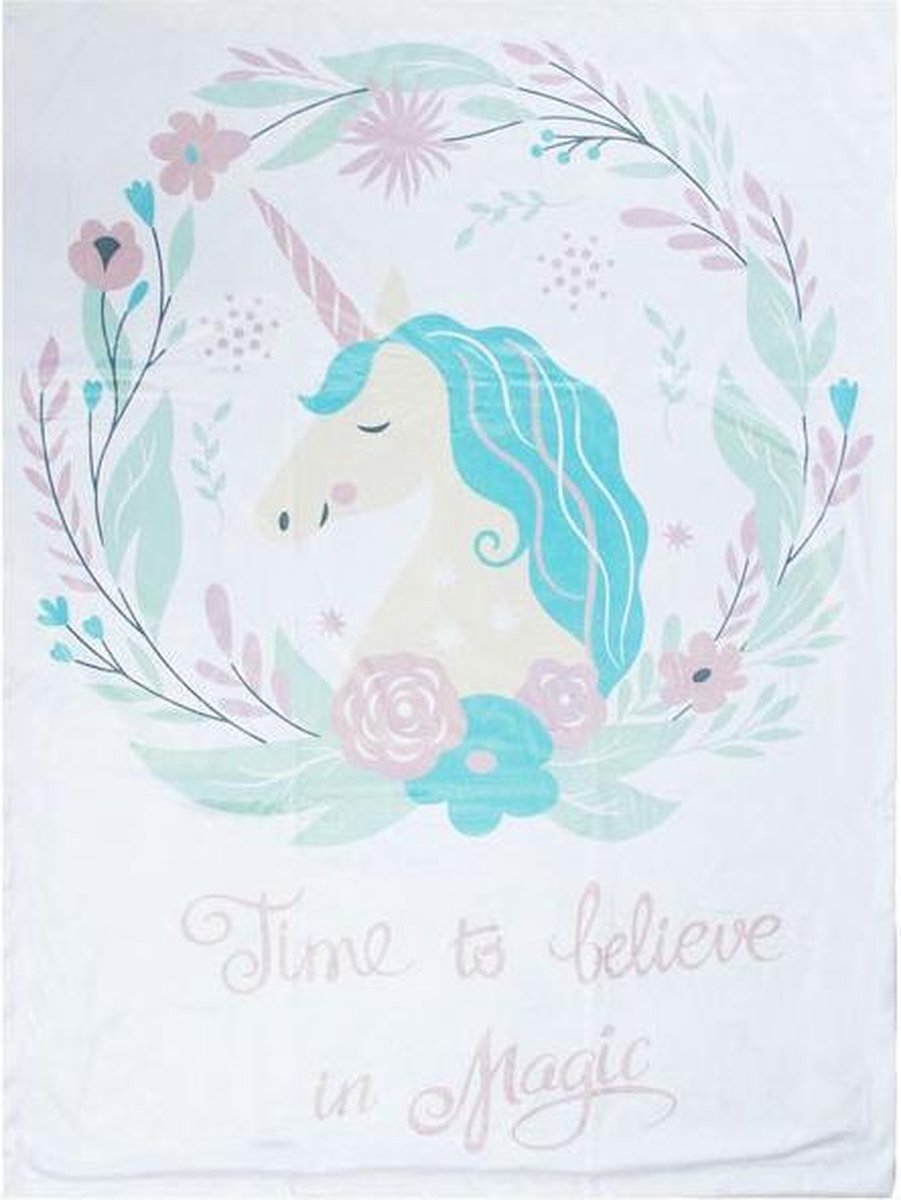 Soft Touch Babydeken Unicorn Dubbelzijdig 76 X 102 Cm