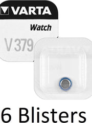 6 Stuks (6 Blisters a 1 st) Varta SR521 SW/SR63 SW/V379 Single-use battery Zilver-oxide 1