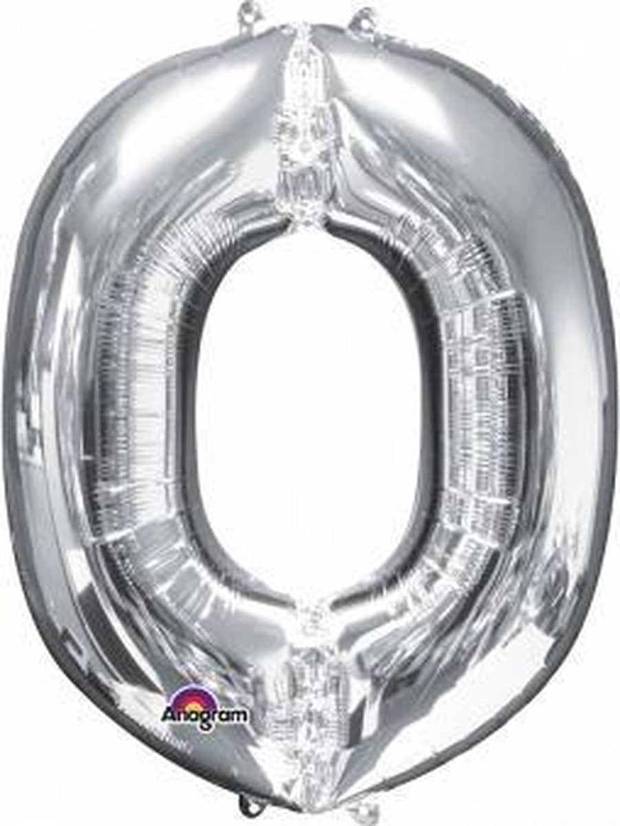 Letter O ballon zilver 86 cm