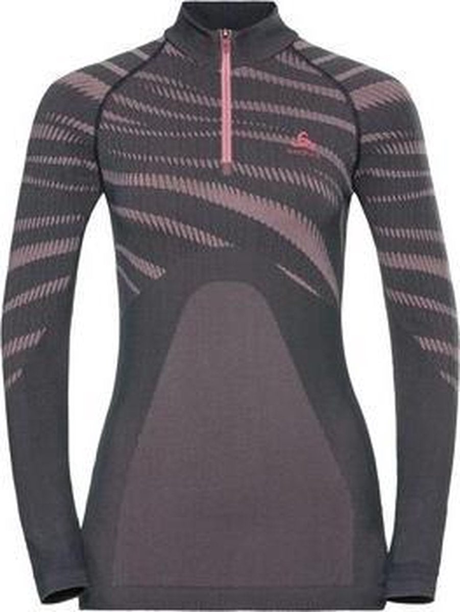 Odlo - Termo Top - turtle neck - long sleeve -  half zip - Dames - Roze - maat M
