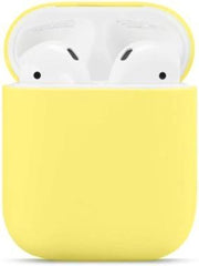 Gadgetpoint | Airpods Hoesje Siliconen Case - Airpod hoesje geschikt voor Apple AirPods 1 en Airpods 2 | Geel