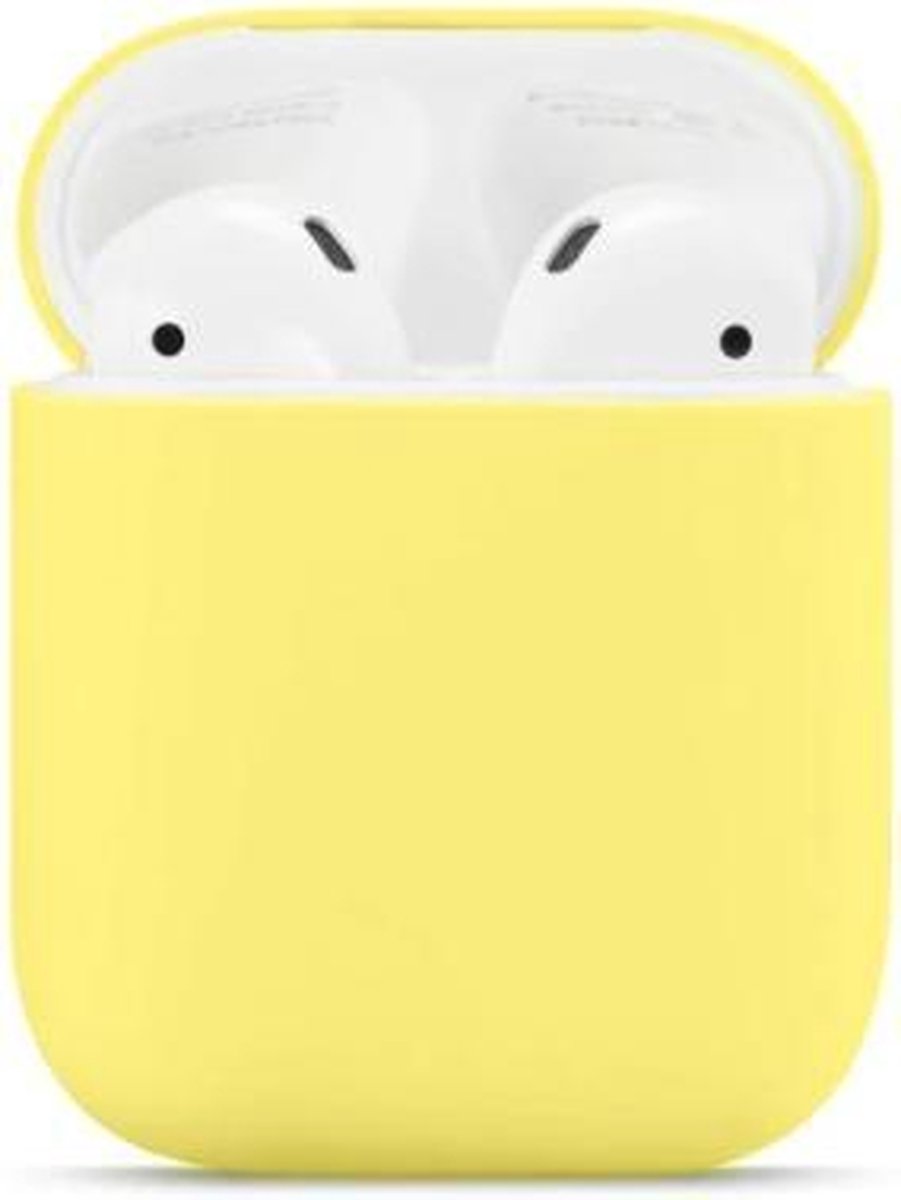 Gadgetpoint | Airpods Hoesje Siliconen Case - Airpod hoesje geschikt voor Apple AirPods 1 en Airpods 2 | Geel