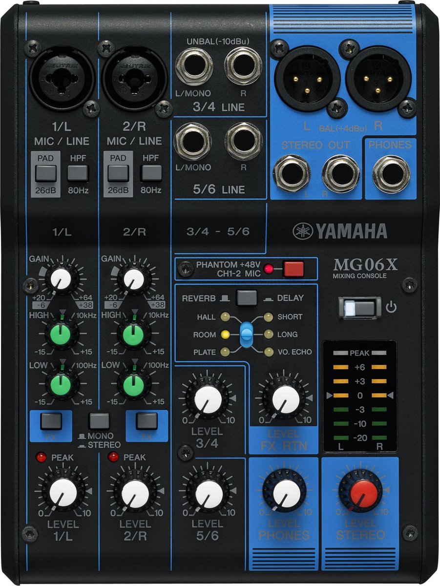 Yamaha MG06X - Mengpaneel