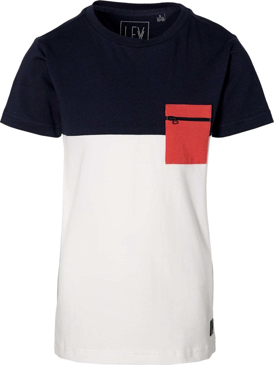 Levv shortsleeve Marlow donker blauw / wit voor jongens - maat 164