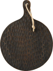 J-Line Plank Rond Mango Hout Bruin/Zwart