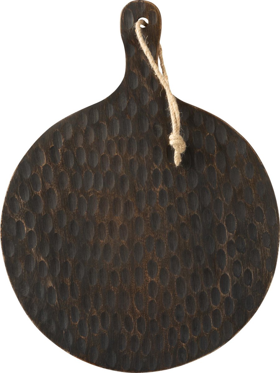 J-Line Plank Rond Mango Hout Bruin/Zwart
