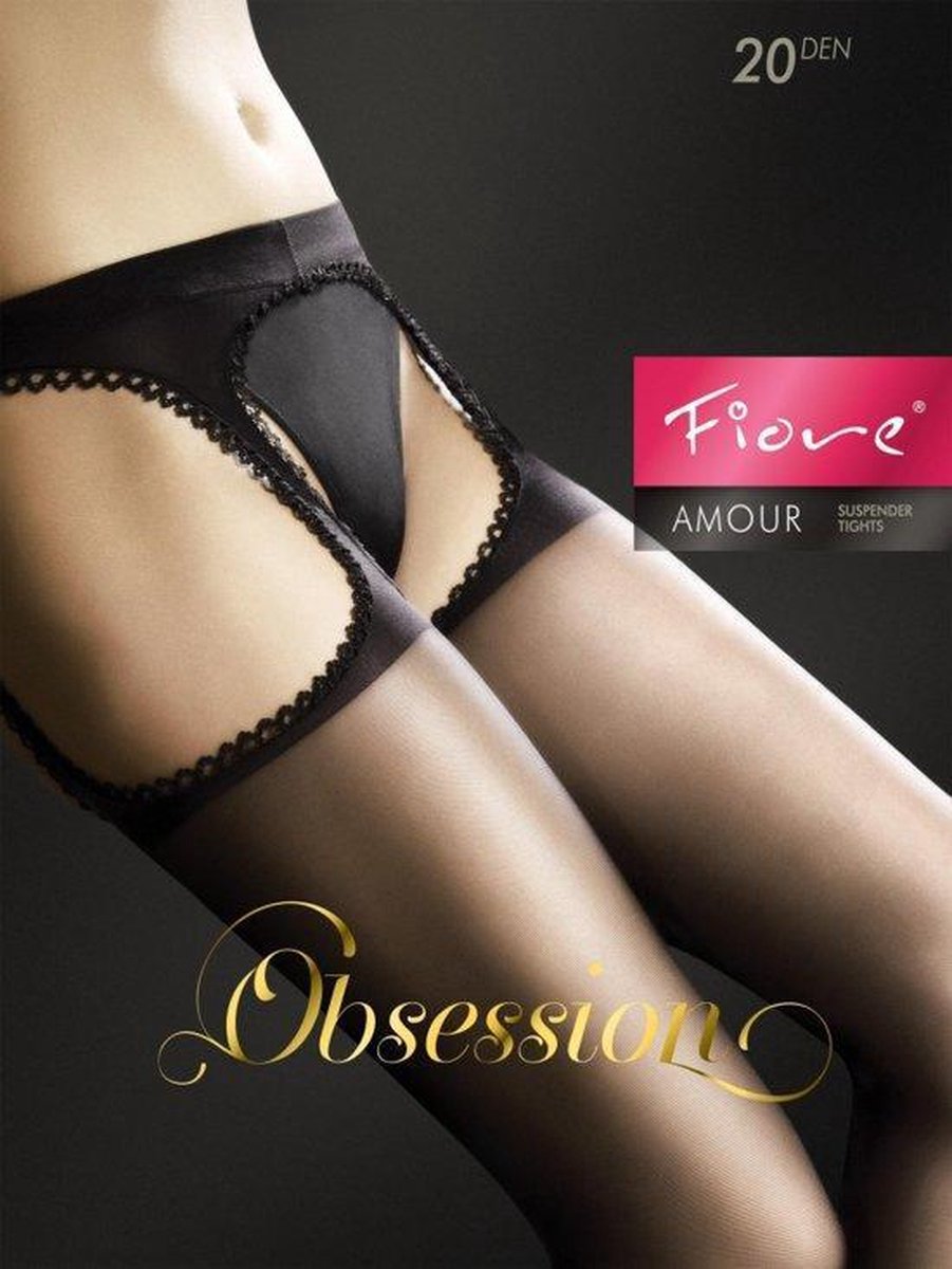 Fiore Amour jarretel-panty kleur: zwart maat: S