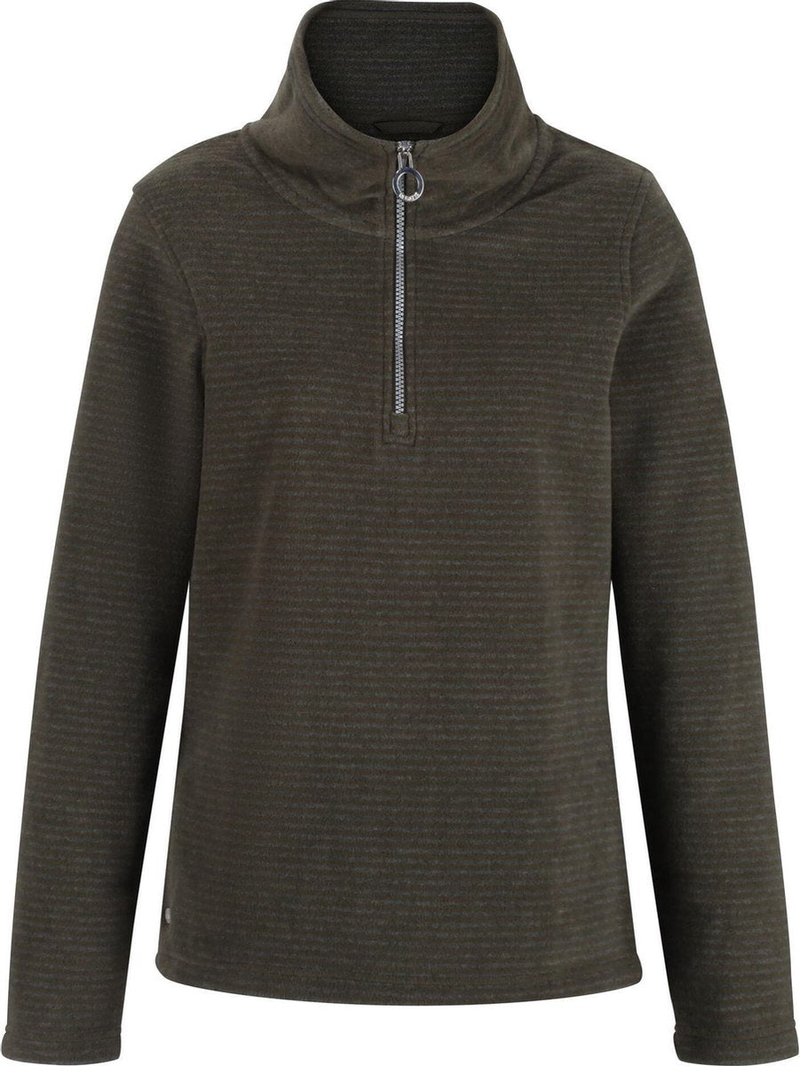 Solenne van Regatta voor Dames met halve rits van gestreept Fleece met een gemiddeld gewicht