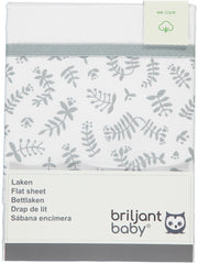 Briljant Baby - Ledikantlaken - Botanical Organic - Grijs - 100 x 150 cm - 100% organisch katoen