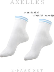 Witte enkelsokken dubbel elastisch boordje