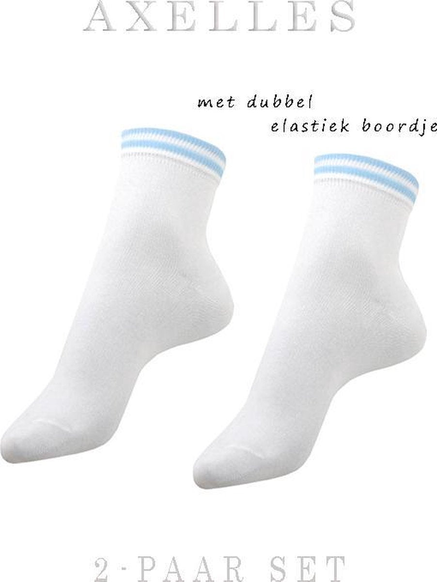 Witte enkelsokken dubbel elastisch boordje