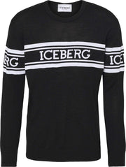 Iceberg Logo Sweater Zwart  heren maat S